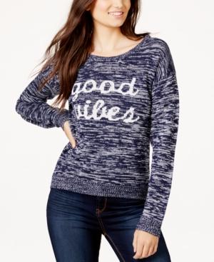 Ultra Flirt Juniors' Good Vibes Pullover Sweater