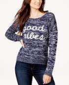 Ultra Flirt Juniors' Good Vibes Pullover Sweater