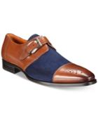 Mezlan Men's Monk-strap Medallion-toe Suede Vamp Shoes Men's Shoes