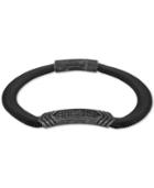 Esquire Men's Jewelry Diamond Snake Chain Bracelet (1/5 Ct. T.w.) In Black Ion-plated Stainless Steel, Created For Macy's