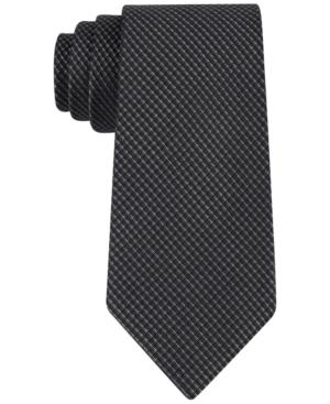 Calvin Klein Men's Gold Glimmer Gingham Slim Tie