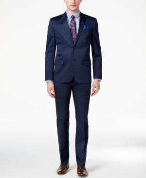 Ben Sherman Men's Slim-fit Stretch Comfort Navy Solid Suit