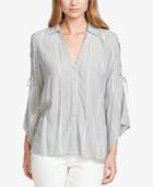 Jessica Simpson Juniors' Michi Striped Lace-up Shirt