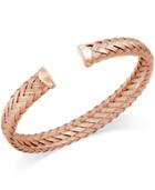 Woven Cuff Bracelet In 14k Rose Gold Over Sterling Silver