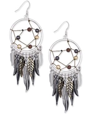Two-tone Dream Catcher Drop Earrings