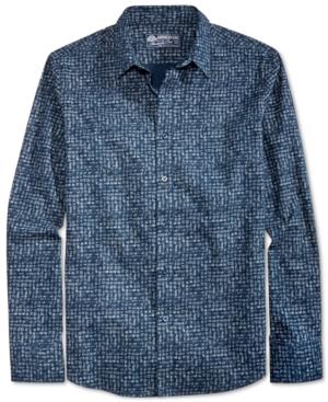 American Rag Men's Textured Check Cotton Shirt, Only At Macy's