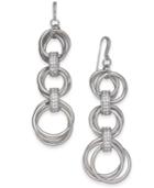 Alfani Silver-tone Pave Multi-hoop Triple Drop Earrings, Created For Macy's