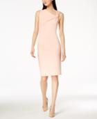 Calvin Klein Asymmetrical Knotted Sheath Dress