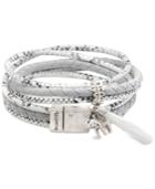 Lonna & Lilly Silver-tone Pave Elephant & Tassel Fabric Wrap Bracelet