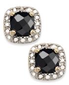 Victoria Townsend 18k Gold Over Sterling Silver Earrings, Sapphire (1-1/2 Ct. T.w.) And Diamond Accent Cushion-cut Stud Earrings