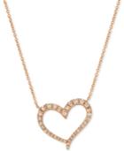 Le Vian Strawberry & Nude Diamond 18 Pendant Necklace (1/2 Ct. T.w.) In 14k Rose Gold