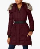 French Connection Faux-fur-trim Belted Coat