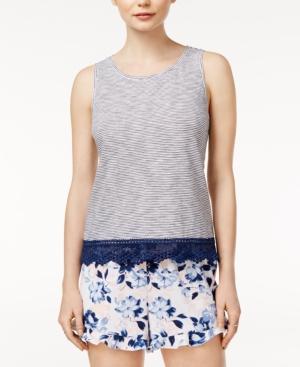 Maison Jules Cotton Crochet-contrast Top, Only At Macy's