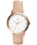 Fossil Women's Neely Light Brown Leather Strap Watch 34mm Es4185