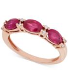 Certified Ruby (1-9/10 Ct. T.w.) And Diamond Accent Ring In 14k Rose Gold