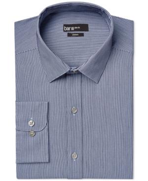Bar Iii Slim-fit Deep Blue Stripe Dress Shirt, Only At Macy's
