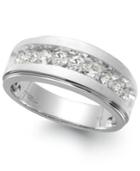 Men's Nine-stone Diamond Ring In 10k White Gold (1/2 Ct. T.w.)