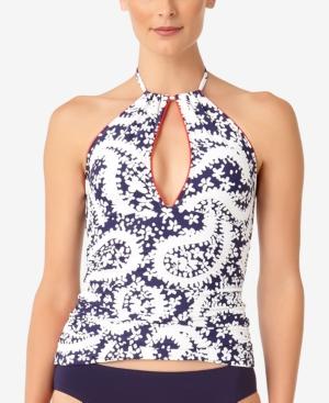 Anne Cole Pattie Paisley High-neck Keyhole Tankini Top Women's Swimsuit