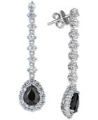 Sapphire (4 Ct. T.w.) & White Topaz (3-1/2 Ct. T.w.) Drop Earrings In Sterling Silver