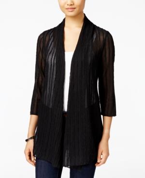Jm Collection Open-front Textured Cardigan, Only At Macy's