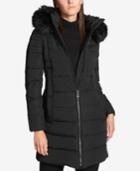 Dkny Plus Size Faux-fur-trimmed Down Puffer Coat, Created For Macy's