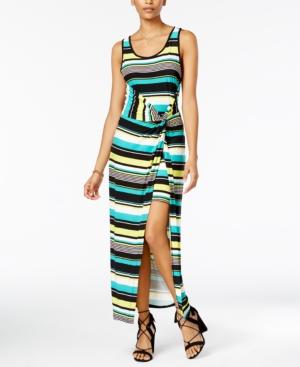 Planet Gold Striped Twist-waist Dress