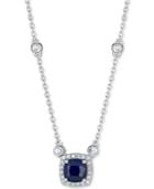 Sapphire (1 Ct. T.w.) & White Sapphire (9/10 Ct. T.w.) Station 16 Pendant Necklace In Sterling Silver