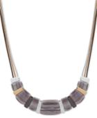 Nine West Tri-tone & Stone Triple-chain Beaded Collar Necklace, 16 + 2 Extender