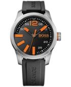 Hugo Boss Men's Boss Orange Paris Black Silicone Strap Watch 44mm 1513059