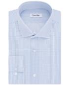 Calvin Klein Men's Slim-fit Infinite Stretch Performance Blue Dot Stripe Dress Shirt