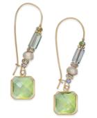 Inc International Concepts Gold-tone Multi-stone Square Drop Earrings, Only At Macy's