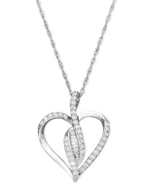 Wrapped In Love™ Diamond Pendant, Sterling Silver Diamond Heart Pendant (1/4 Ct. T.w.)