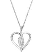 Wrapped In Love™ Diamond Pendant, Sterling Silver Diamond Heart Pendant (1/4 Ct. T.w.)