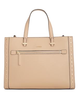 Calvin Klein Premium Leather Studded Convertible Tote