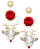 Gold-tone 3-pc. Reindeer Stud Earring