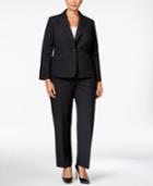 Le Suit Plus Size One-button Striped Pantsuit
