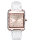 Charter Club Women's Rose Gold-tone White Faux Leather Bracelet Watch 32mm, Only At Macy's