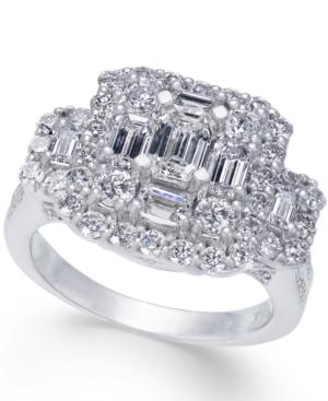 Diamond Cluster Engagement Ring (2-1/2 Ct. T.w.) In 14k White Gold