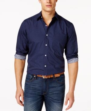 Club Room Dot-print Long-sleeve Shirt, Created For Macy's