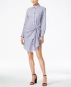 Bar Iii Striped Knotted Shirtdress, Only At Macy's
