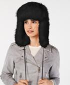Dkny Solid Faux-fur Trapper Hat, Created For Macy's