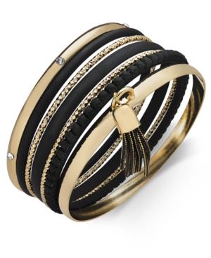 Thalia Sodi Gold-tone Coated Stone Multi-row Bangle Bracelet, Created For Macy's