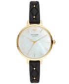 Kate Spade New York Metro Women's Black Leather Strap Watch 34mm