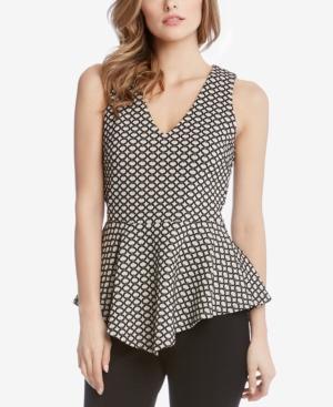 Karen Kane Jacquard Peplum Top