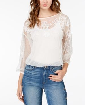 Guess Luna Embroidered Mesh Top