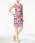 Charter Club Sleeveless Scarf-print Dress, Only At Macy's