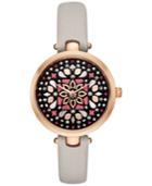 Kate Spade New York Women's Holland Clocktower Gray Leather Strap Watch 34mm Ksw1260