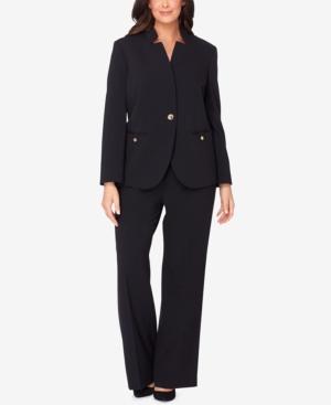 Tahari Asl Plus Size Stand-collar Pantsuit