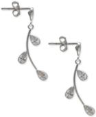 Giani Bernini Cubic Zirconia Leaf Drop Earrings In Sterling Silver, Created For Macy's