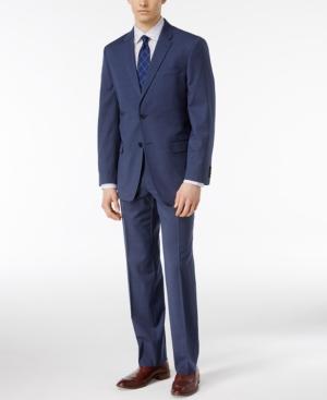 Tommy Hilfiger Men's Slim Fit Bright Blue Check Stretch Performance Suit